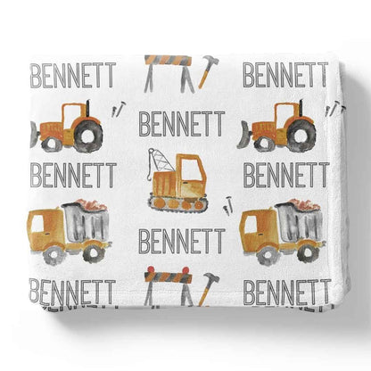 Little Digger Personalized Toddler Blanket