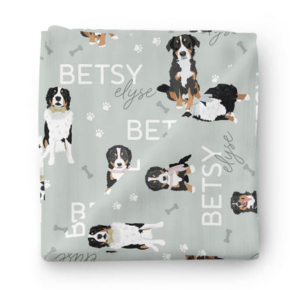 Personalized Baby Name Swaddle Blanket | Dog Breeds