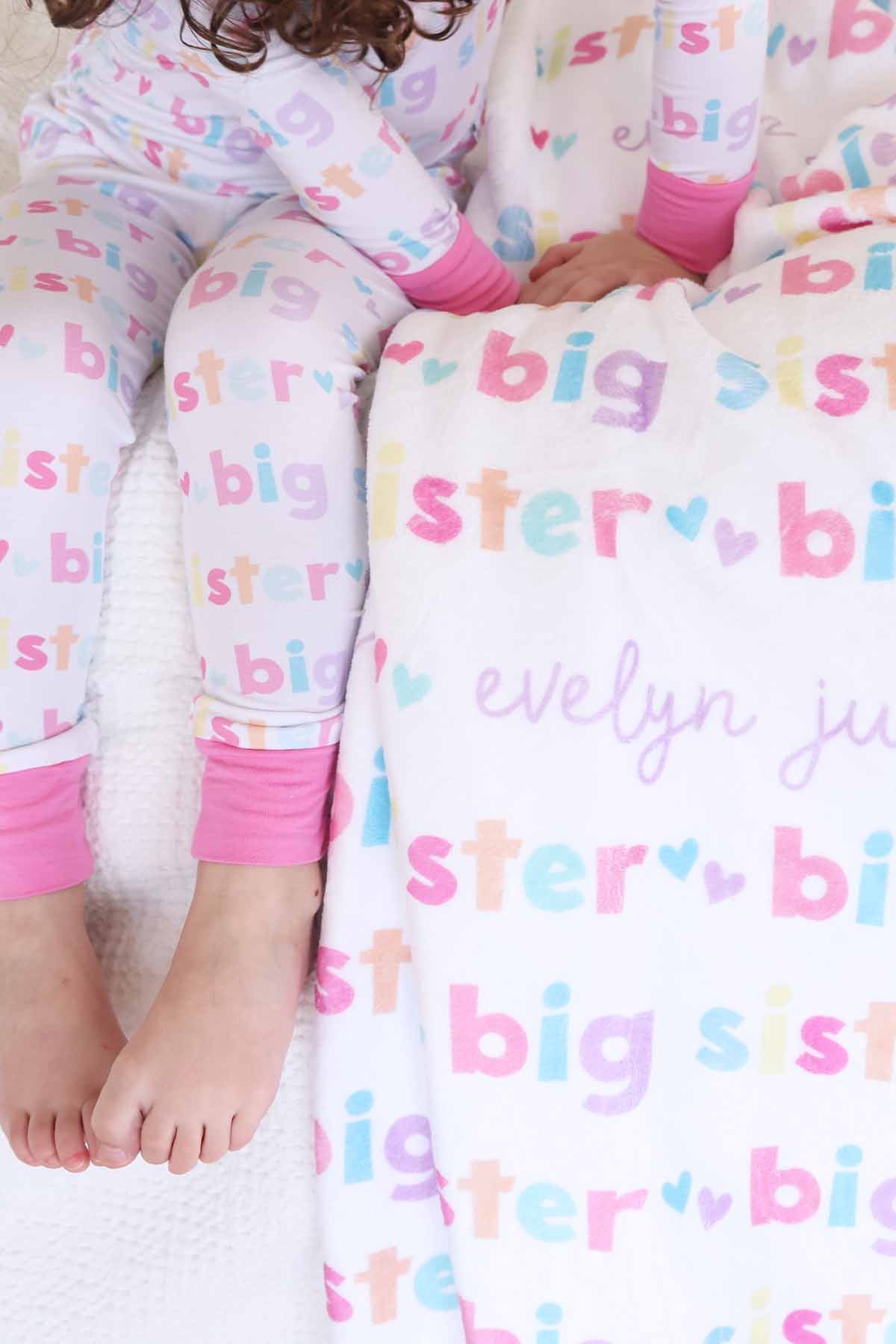 Big Sister Personalized Kids Blanket