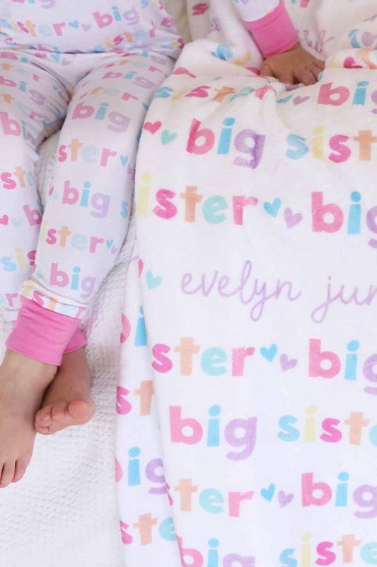 Big Sister Personalized Kids Blanket
