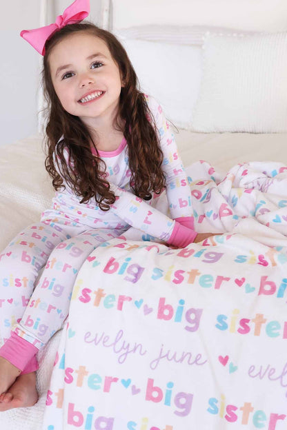 Big Sister Personalized Kids Blanket