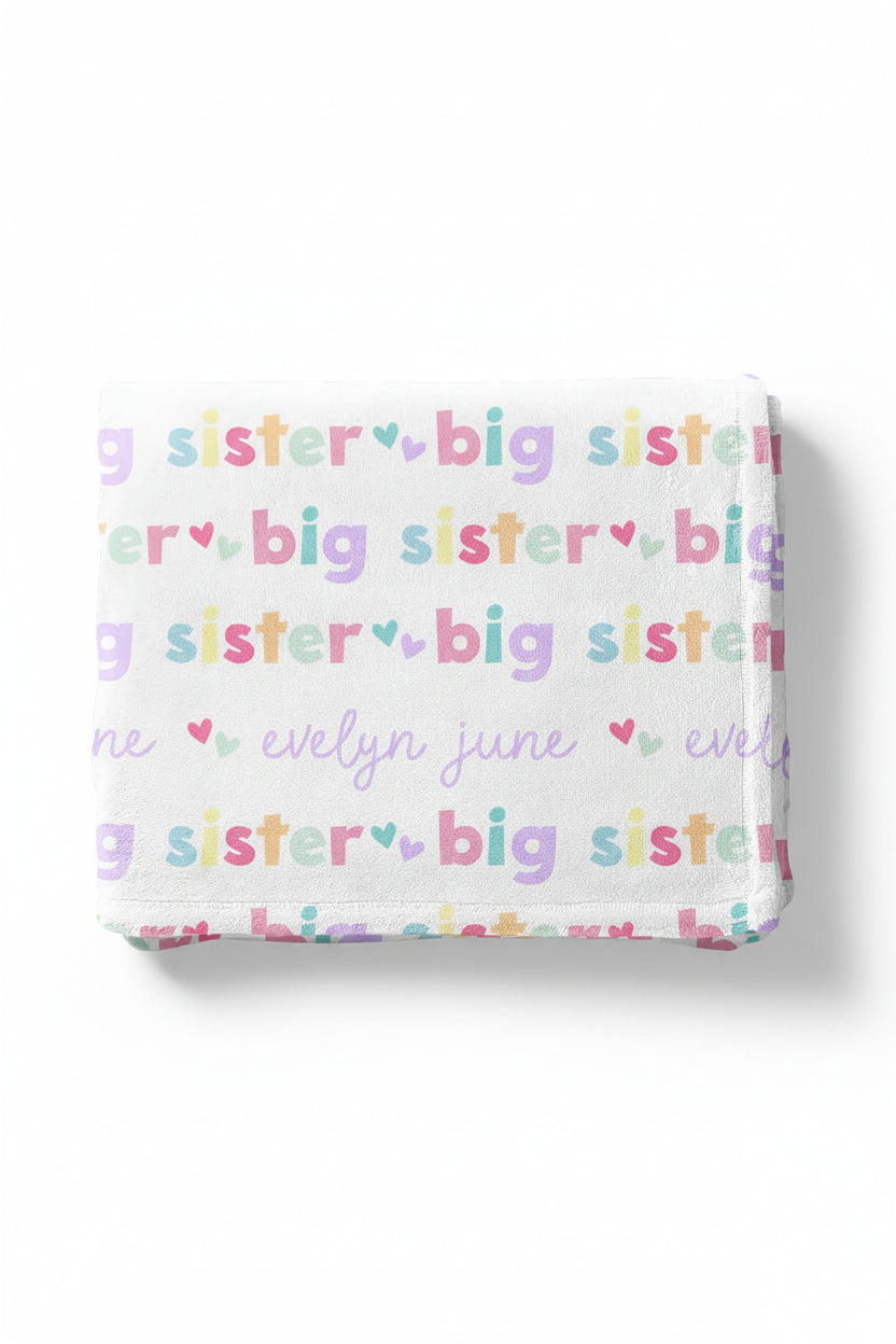 Big Sister Personalized Kids Blanket