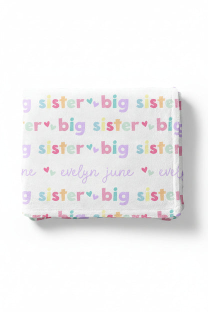 Big Sister Personalized Kids Blanket