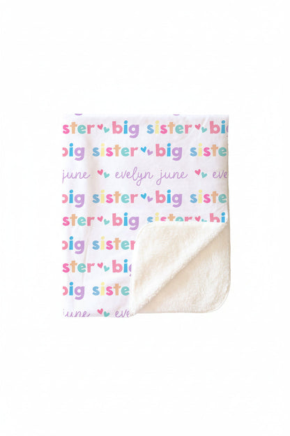 Big Sister Personalized Kids Blanket