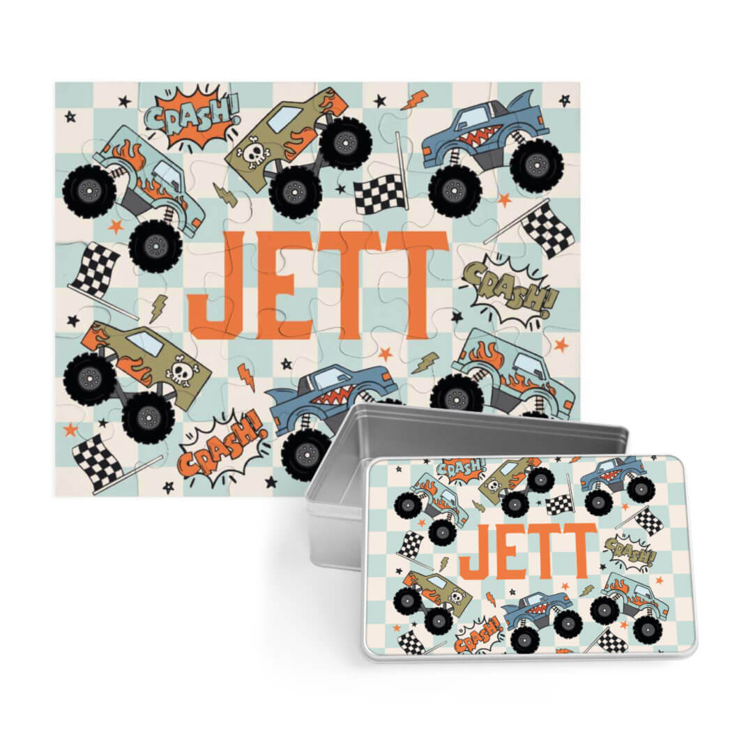 Kids Personalized 30 Piece Puzzle | Big Wheelin'