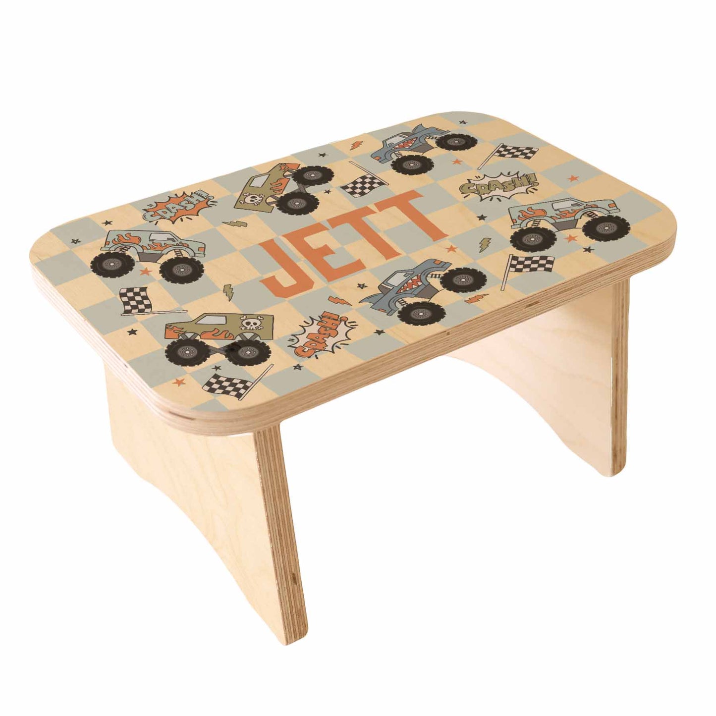 Kids Personalized Step Stool | Big Wheelin'