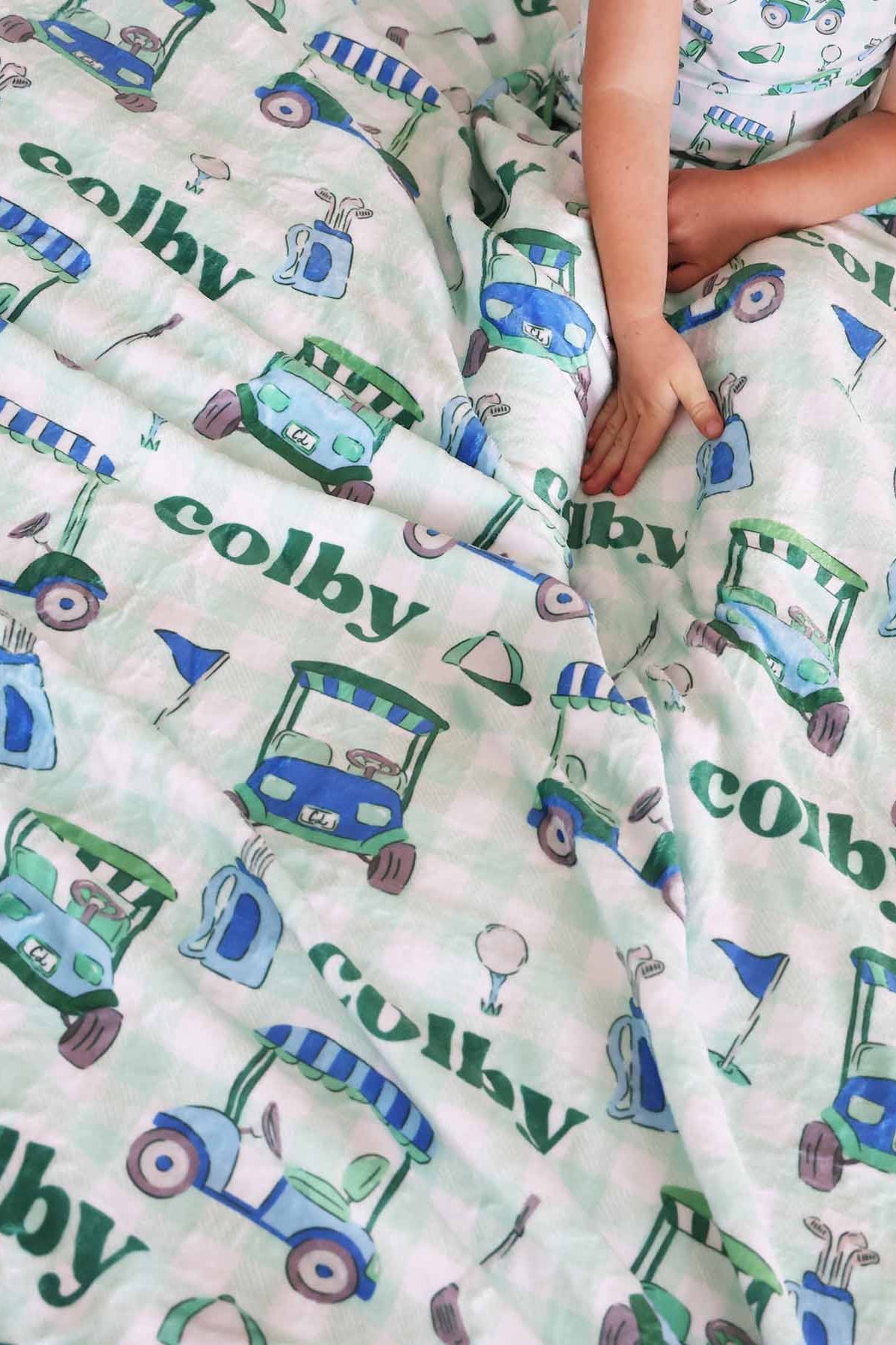 Birdie Babes Personalized Kids Blanket | Green