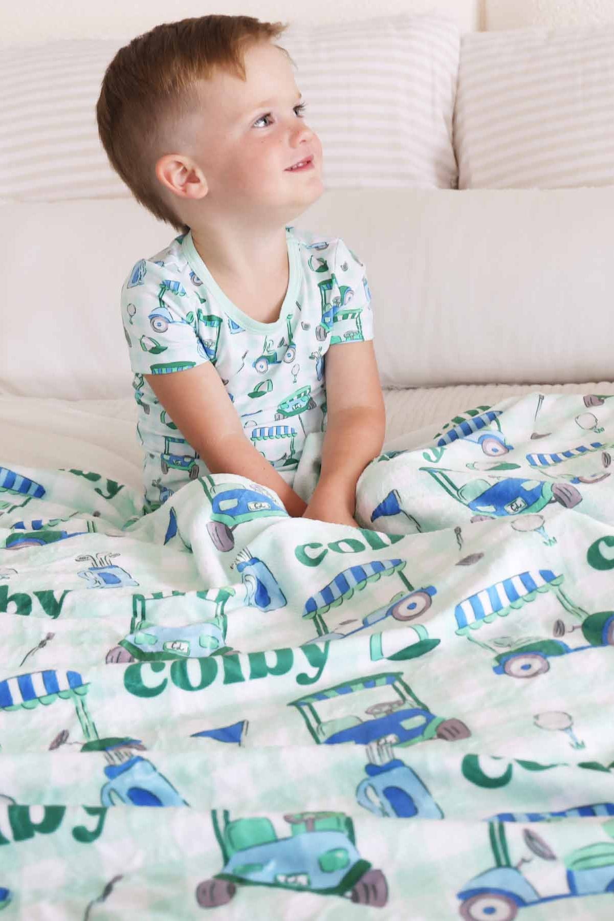 Birdie Babes Personalized Kids Blanket | Green