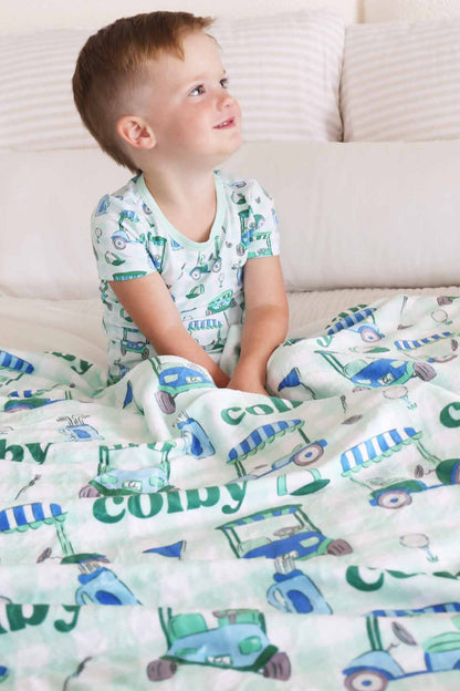 Birdie Babes Personalized Kids Blanket | Green