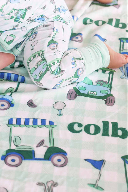 Birdie Babes Personalized Kids Blanket | Green