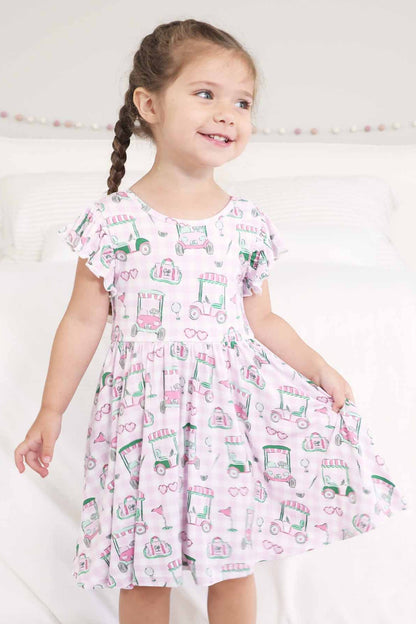 Girls' Ruffle Twirl Dress | Birdie Babes Pink