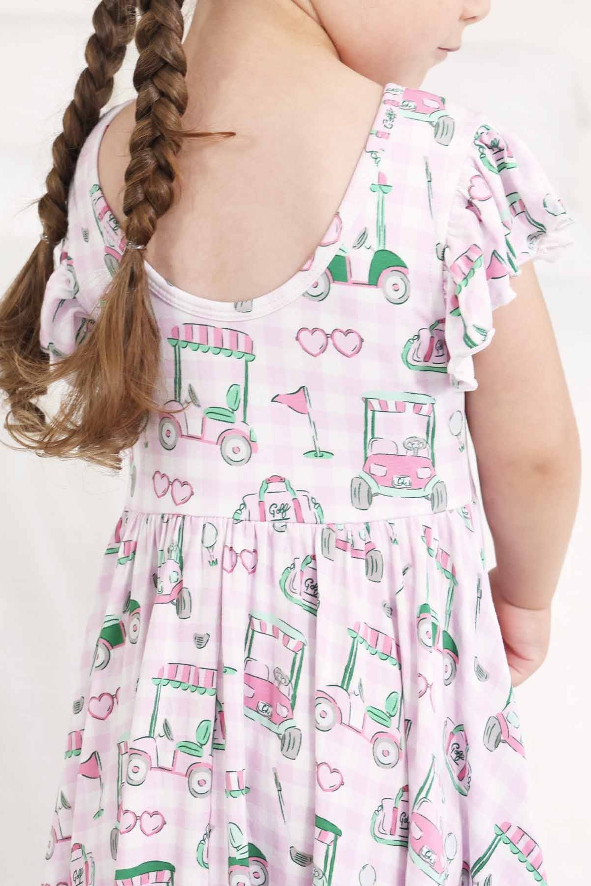 Girls' Ruffle Twirl Dress | Birdie Babes Pink