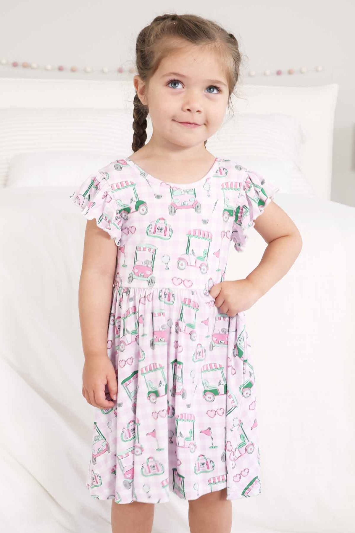 Girls' Ruffle Twirl Dress | Birdie Babes Pink