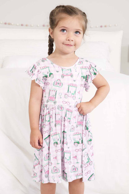 Girls' Ruffle Twirl Dress | Birdie Babes Pink