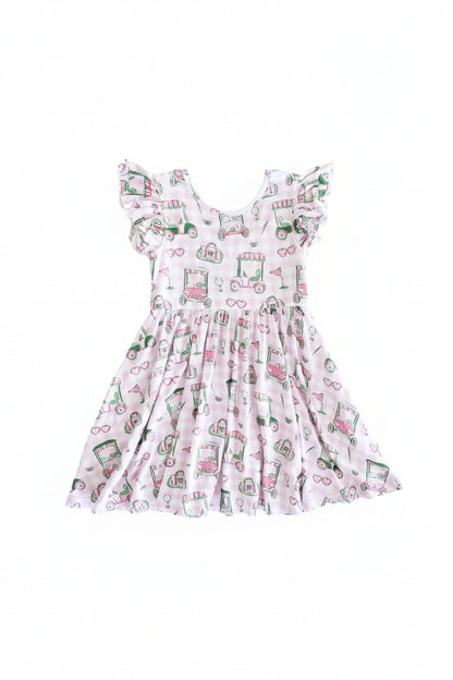 Girls' Ruffle Twirl Dress | Birdie Babes Pink