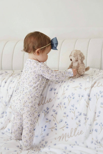 Blake's Blooms Personalized Kids Blanket