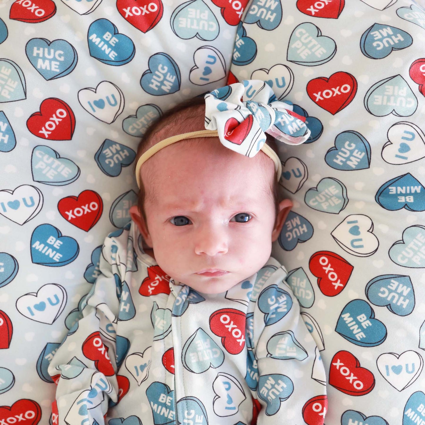 Candy Crush Knit Bow Headband | Blue