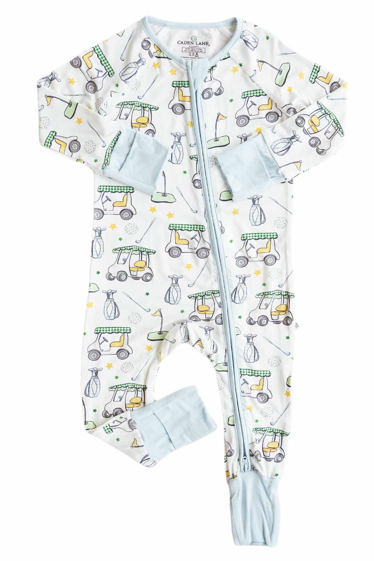 Country Club Cuties Convertible Bamboo Zip Romper | Blue