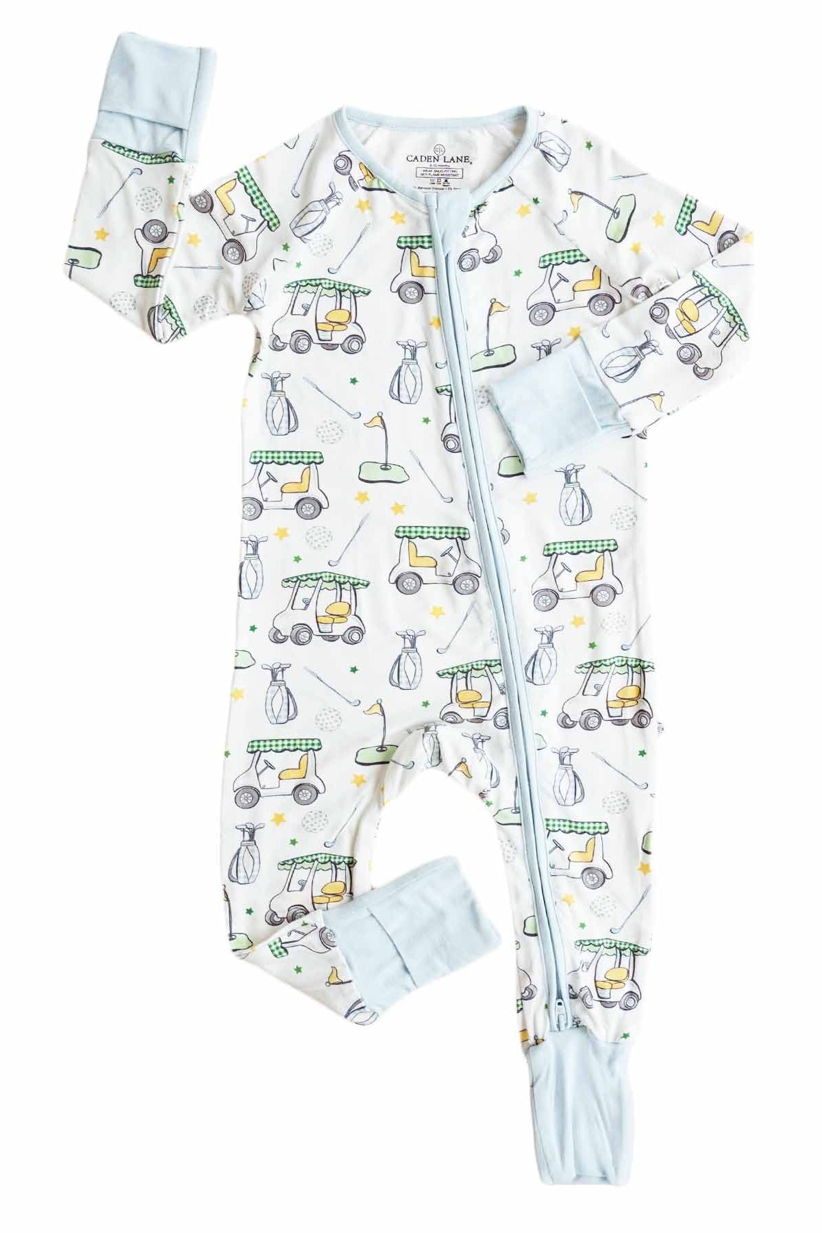 Country Club Cuties Convertible Bamboo Zip Romper | Blue