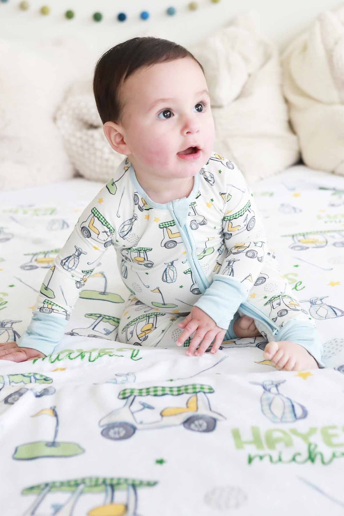 Country Club Cuties Personalized Kids Blanket | Blue