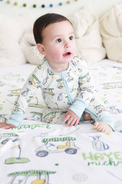 Country Club Cuties Personalized Kids Blanket | Blue