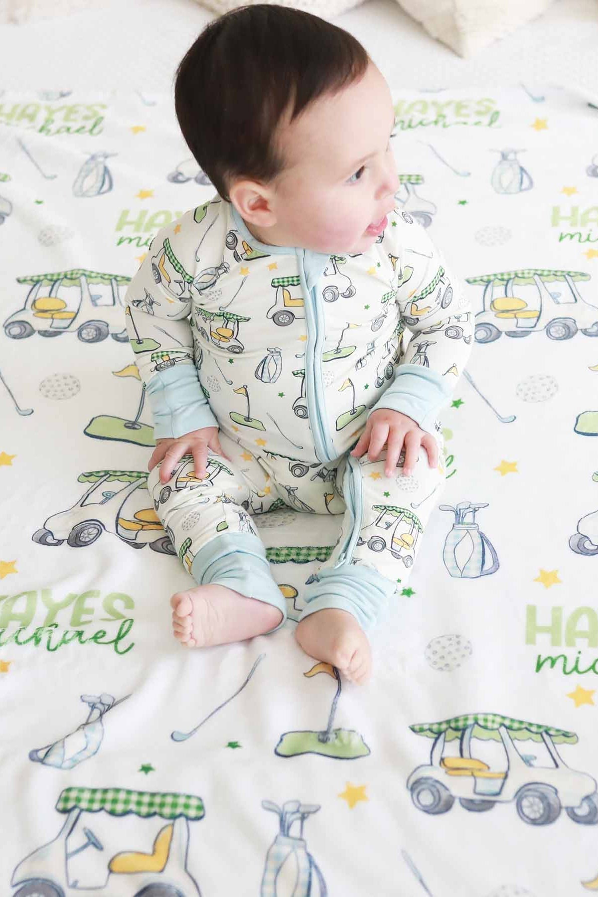 Country Club Cuties Personalized Kids Blanket | Blue