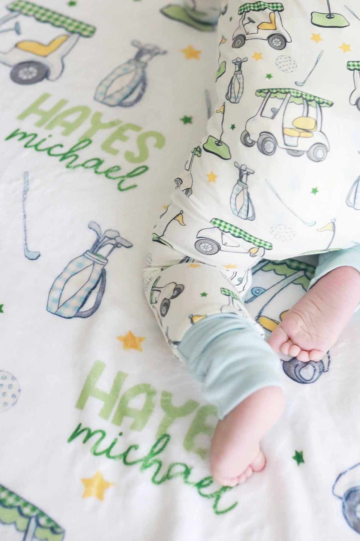 Country Club Cuties Personalized Kids Blanket | Blue
