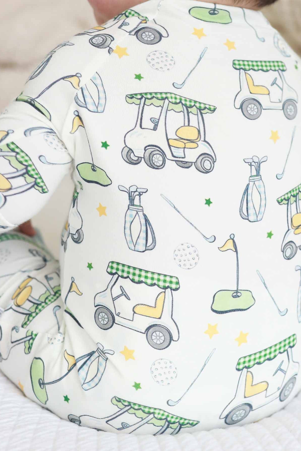 Country Club Cuties Convertible Bamboo Zip Romper | Blue