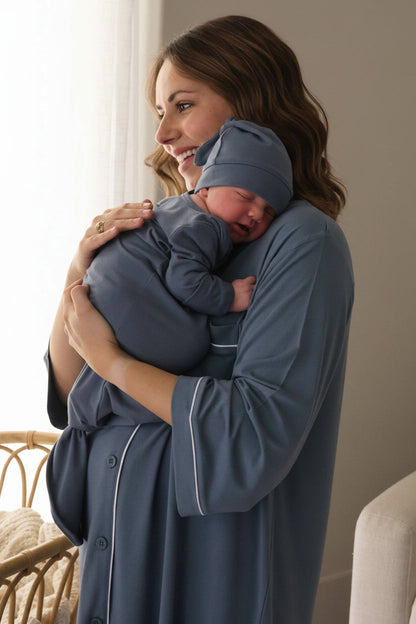 Labor & Delivery Nightgown | Dusty Blue