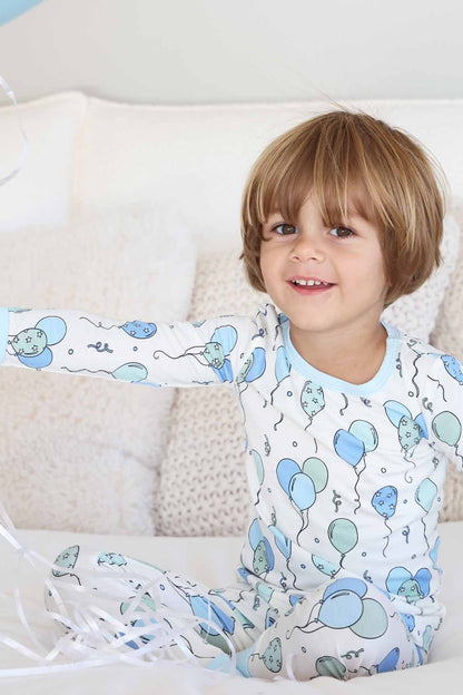 Party Time Two Piece Pajama Set | Blue