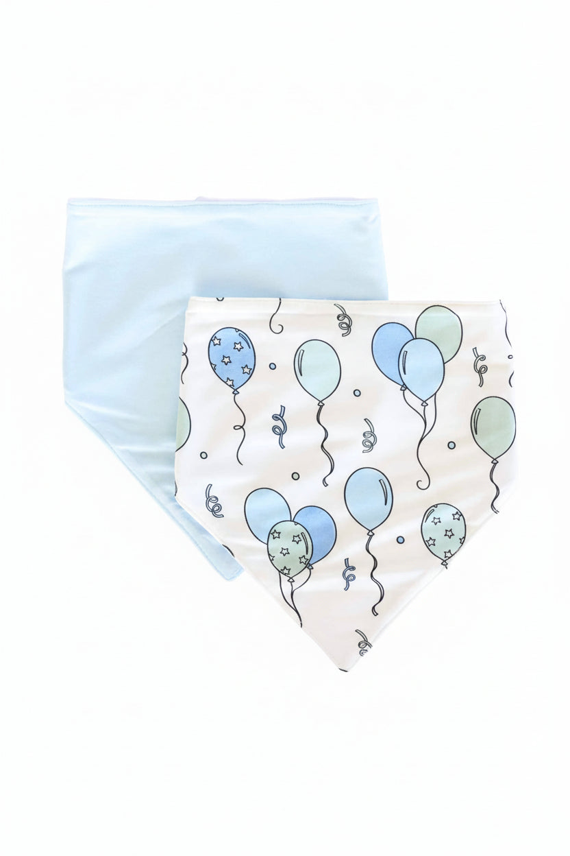 Party Time 2pc Bandana Bibs | Blue