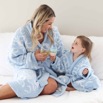 CuddleLane™ Adult Robe | Blue-tiful Bows