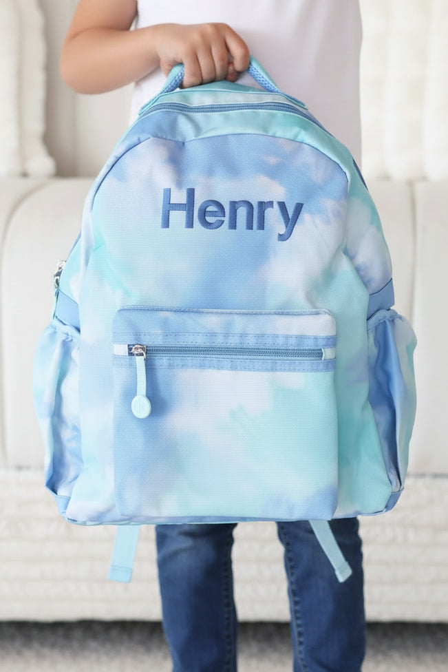 Kids Embroidered Backpack | Tie-Dye Skies