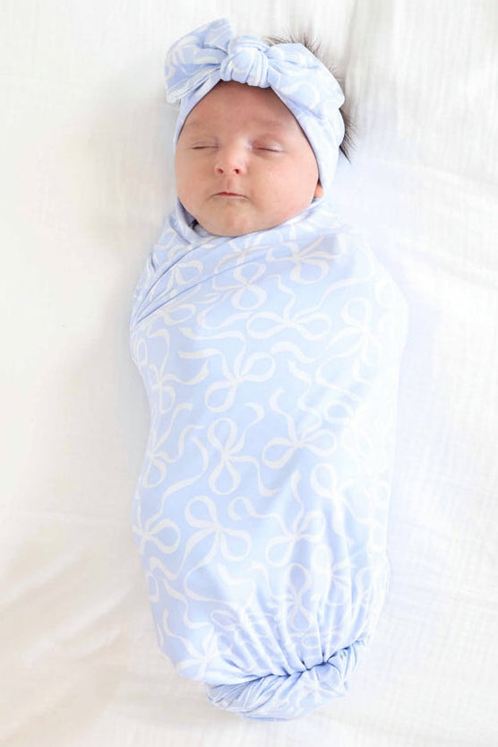 Blue-tiful Bows Knit Large Bow Headwrap
