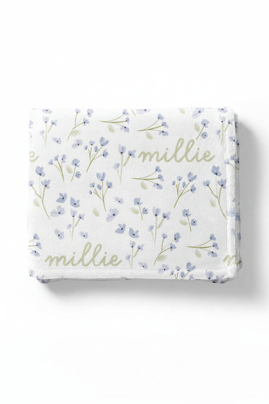 Blake's Blooms Personalized Kids Blanket