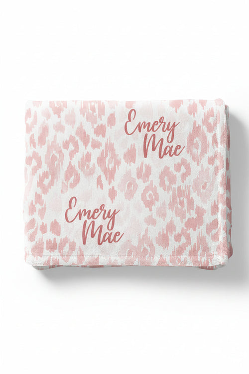 Blush Leopard Personalized Kids Blanket