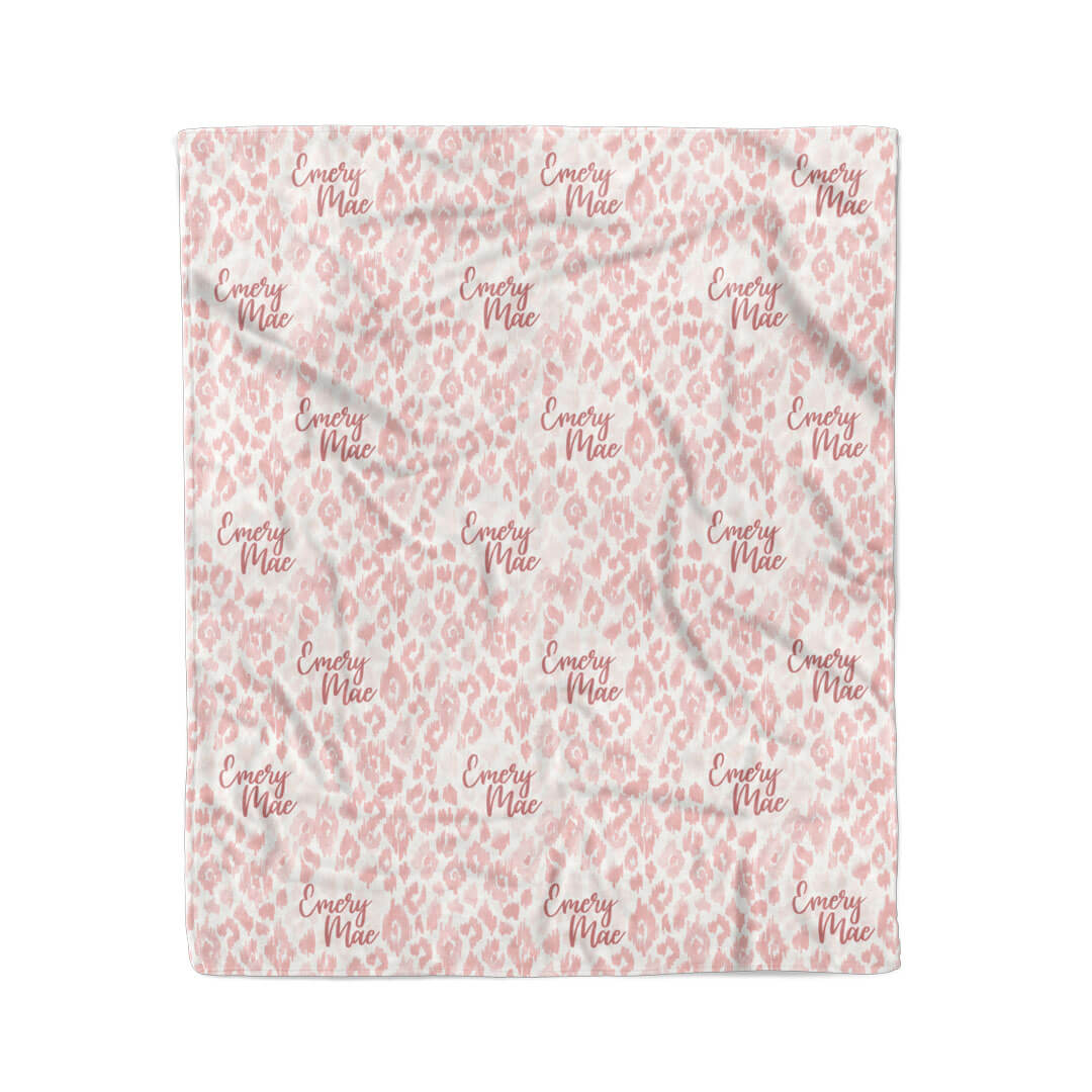 Blush Leopard Personalized Kids Blanket