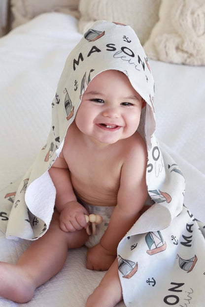 Personalized Hooded Towel | Set Sail