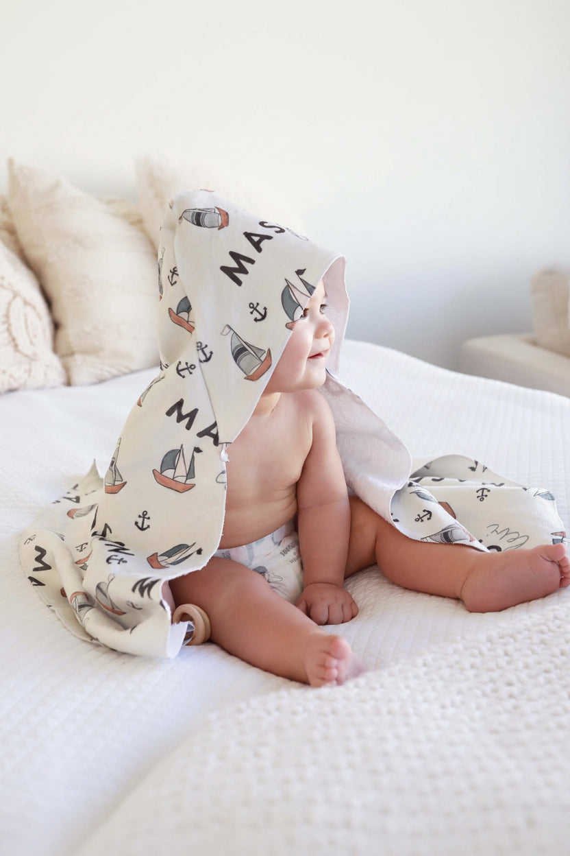 Personalized Hooded Towel | Set Sail