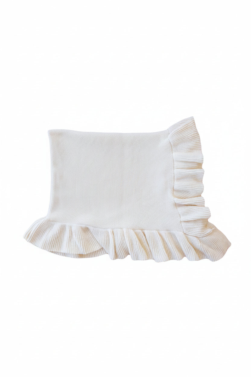 Knit Blanket With Ruffle
