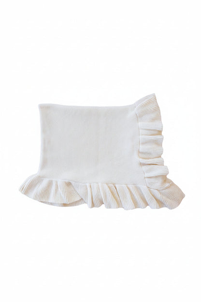 Knit Blanket With Ruffle
