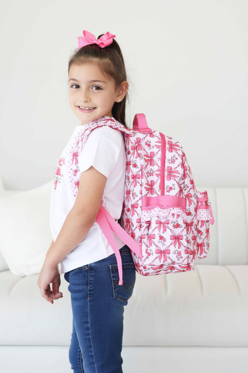 Kids Embroidered Ruffle Backpack | Bow Besties
