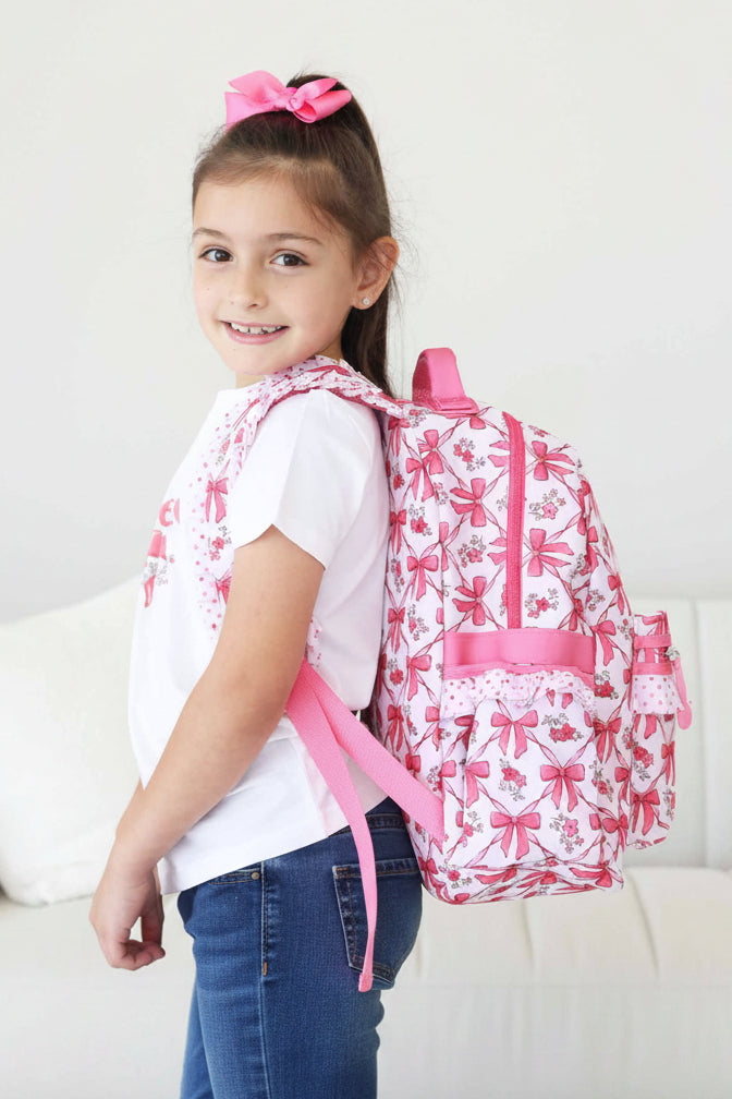 Kids Embroidered Ruffle Backpack | Bow Besties