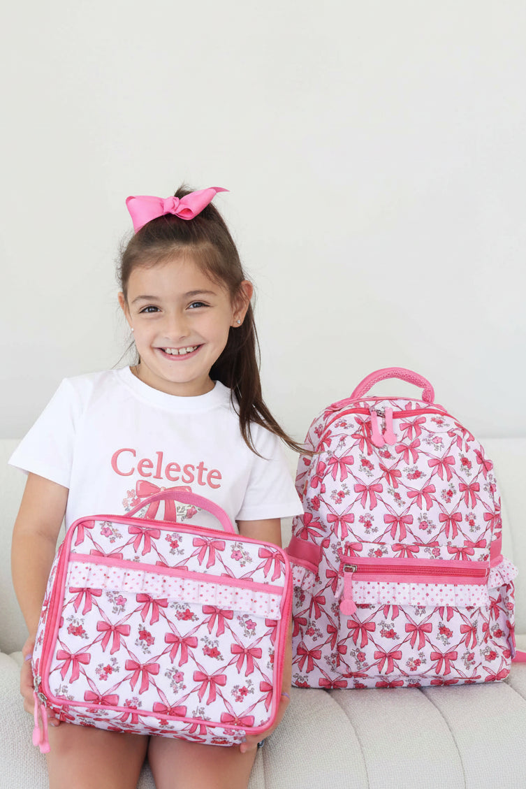 Kids Embroidered Ruffle Backpack | Bow Besties