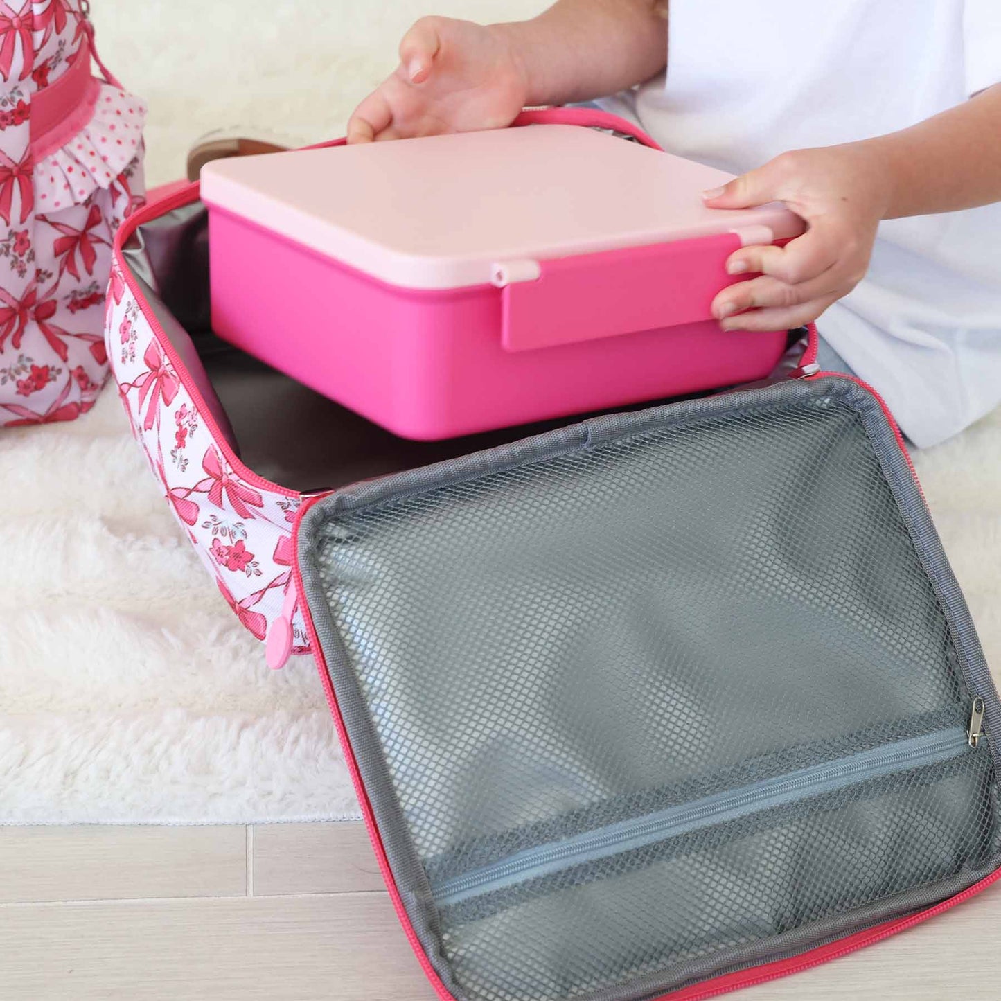 Kids Embroidered Ruffle Lunchbox | Bow Besties