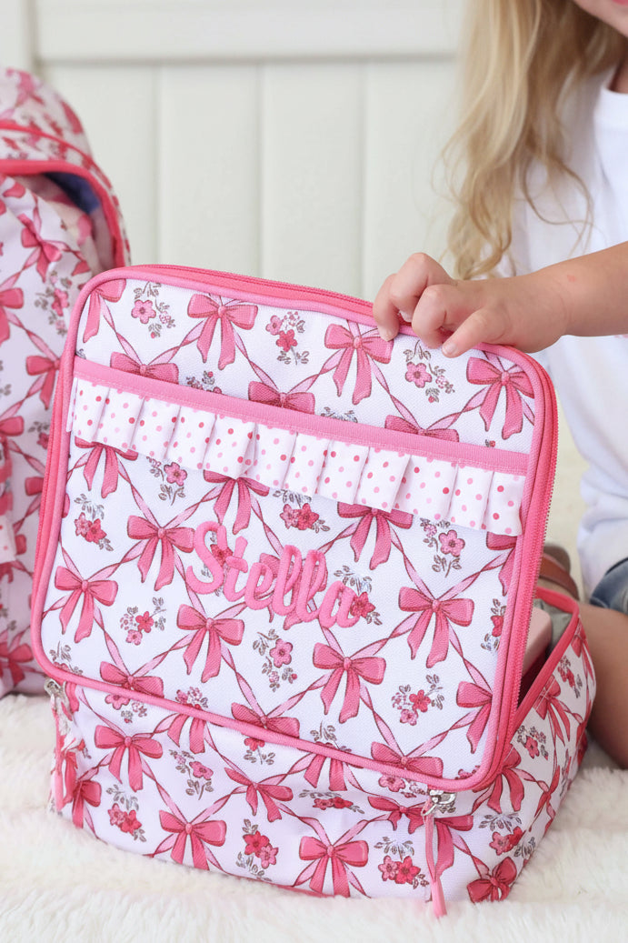 Kids Embroidered Ruffle Lunchbox | Bow Besties