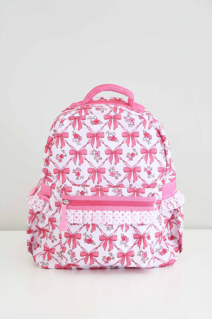 Kids Embroidered Ruffle Backpack | Bow Besties