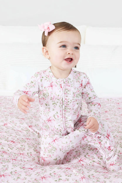 Bows in Bloom Ruffle Zipper Footie