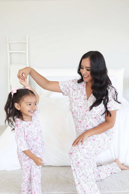 Girl's Two Piece Flare Lounge Set | Bows in Bloom