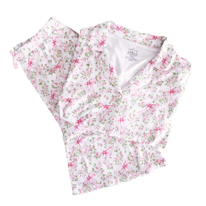 Girl's Two Piece Flare Lounge Set | Bows in Bloom
